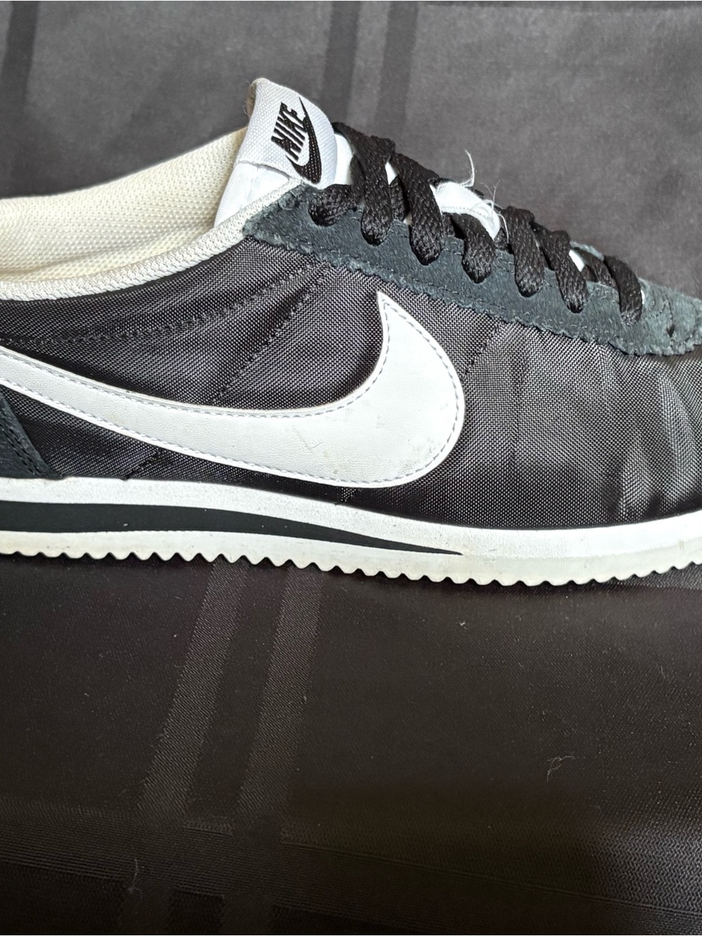 Nike Womens Classic Cortez Black White Casual Shoes Sneakers Size 7